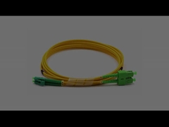 LC/APC para interiores a SC/APC Duplex Modo único LSZH Cable de parche de fibra óptica de 3,0 mm chaqueta amarilla